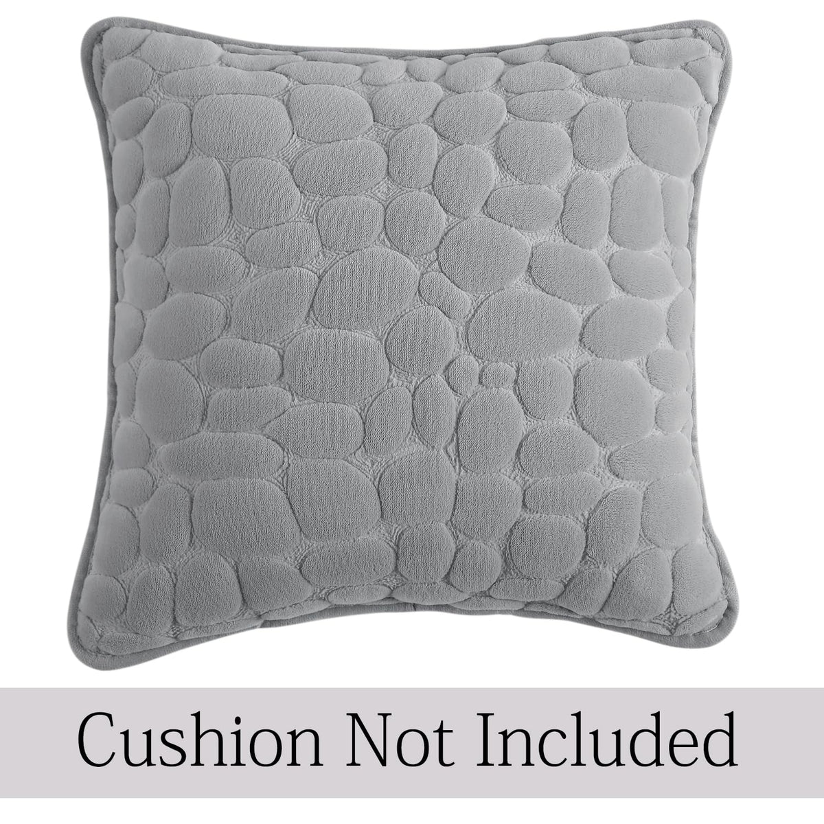 Buy Moon Grey Colour Premium Zippered Pebble Texture Milk Velvet Cushion Covers | Square Pillows