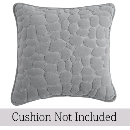 Milk Velvet Pebble Cushion Cover Pack of 2, Moon Grey