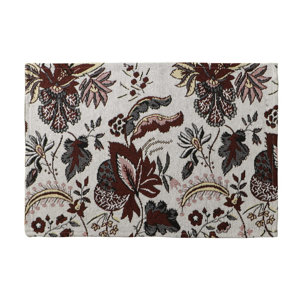Cotton Jacquard Dining Table Mats, White Spring Flower