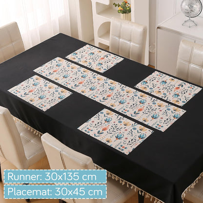 Artistic Flora PVC Washable Mats for Dining Table - Magnolia Champaca