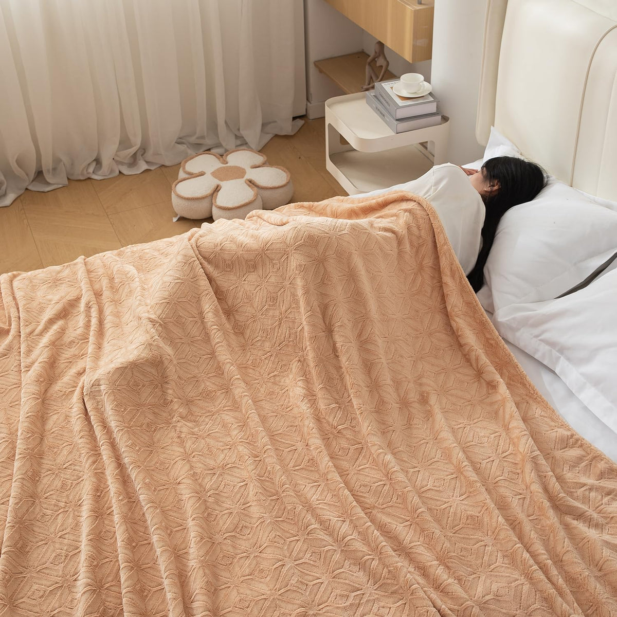 Buy Beige Colour Double Bed Blankets | HOKIPO
