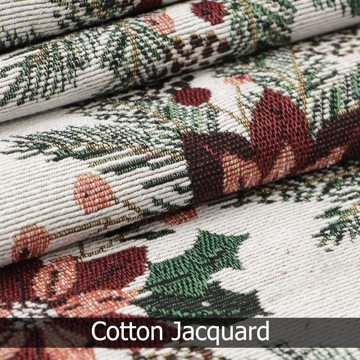 Cotton Jacquard Dining Table Mats, White Floral