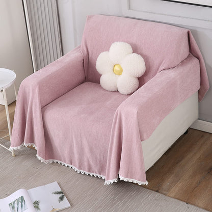 Chenille Sofa Couch Slipcover, Pink for 1/2/3 Seater