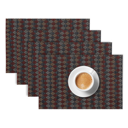 RhombusEcho Washable PVC Mats for Dining Table - Royal Maroon