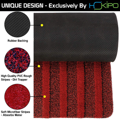 Modern Rectangular Door Mat (Red, Pvc, Microfiber, 48X78 Cm)