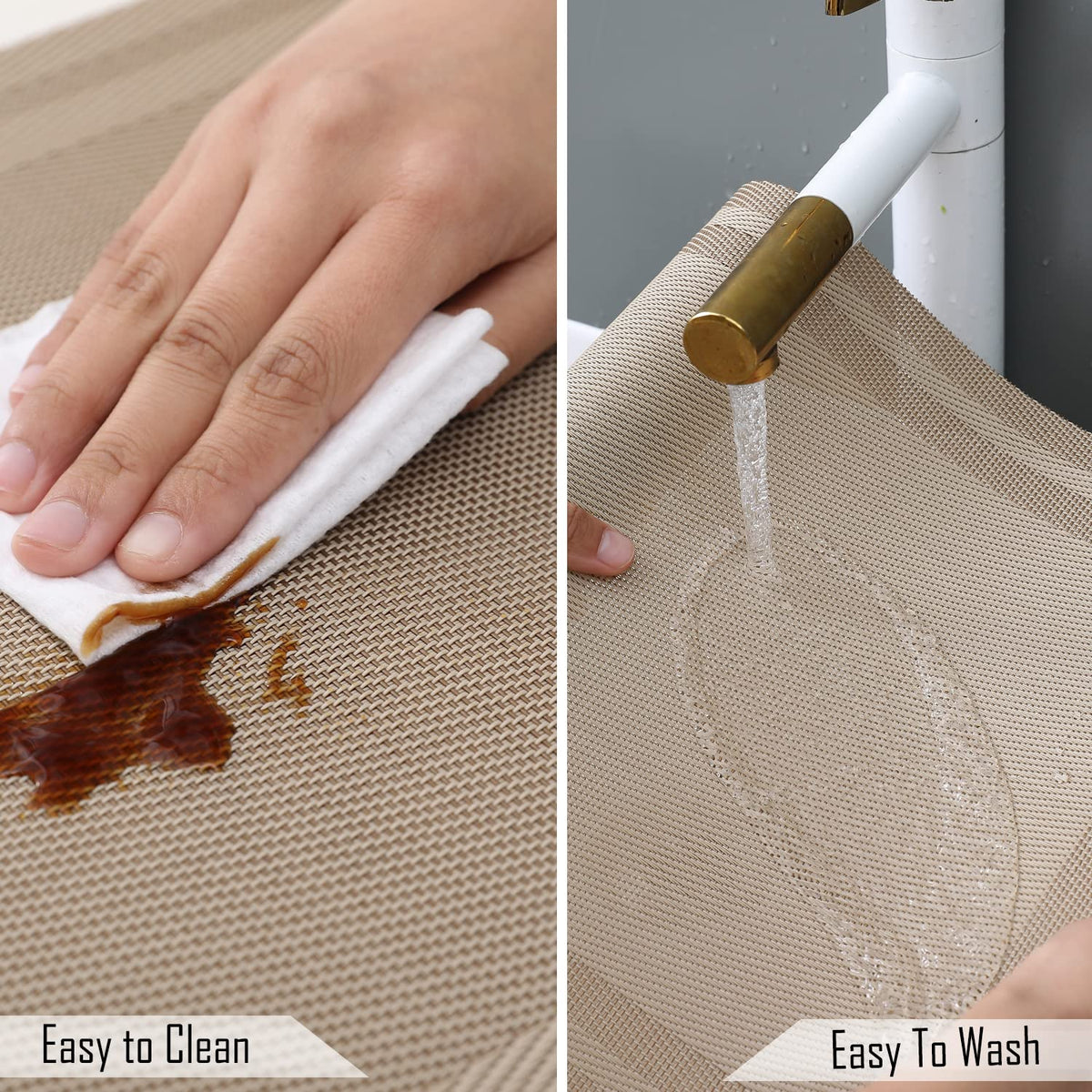 PVC Dining Table Mats, Beige