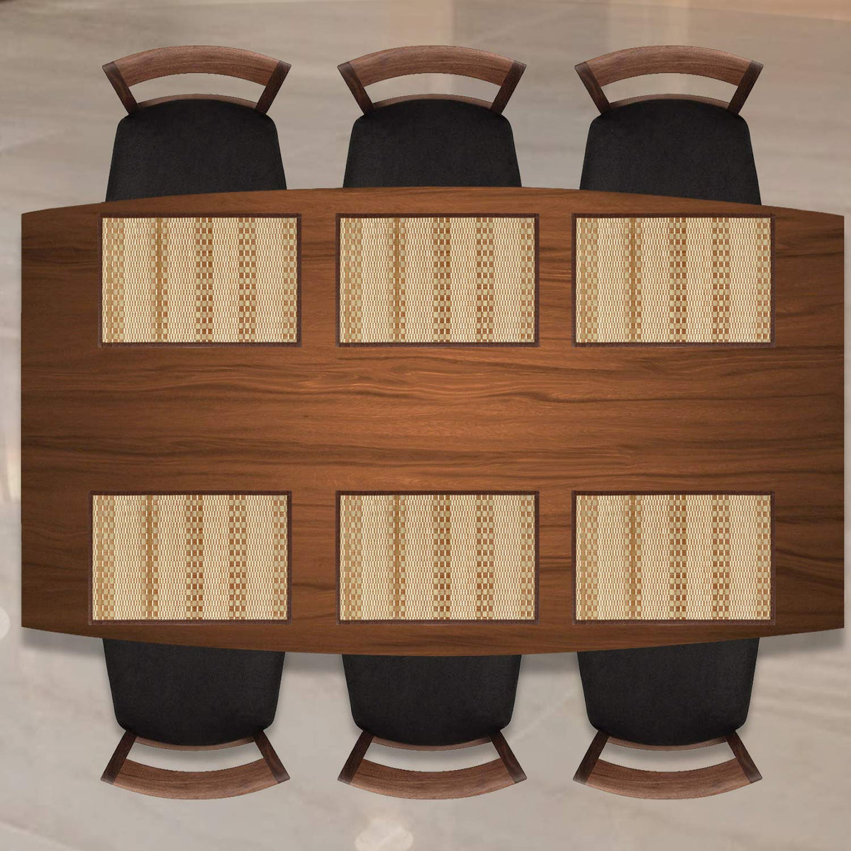 Heat Resistant Bamboo Dinner Mats, Beige