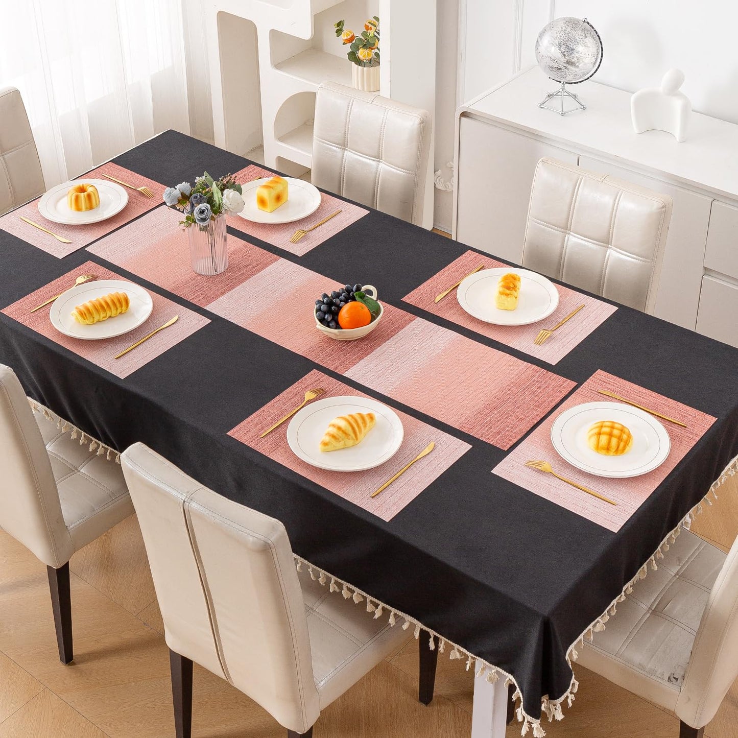 GradientHue PVC Mats for Dining Table - Sunset Glow