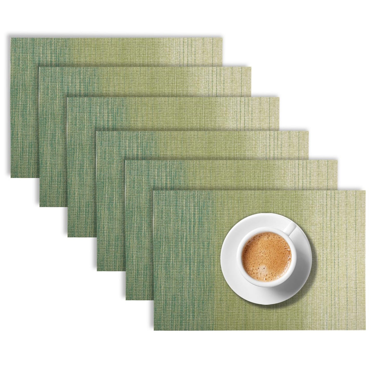 GradientHue PVC Mats for Dining Table - Meadow Mist