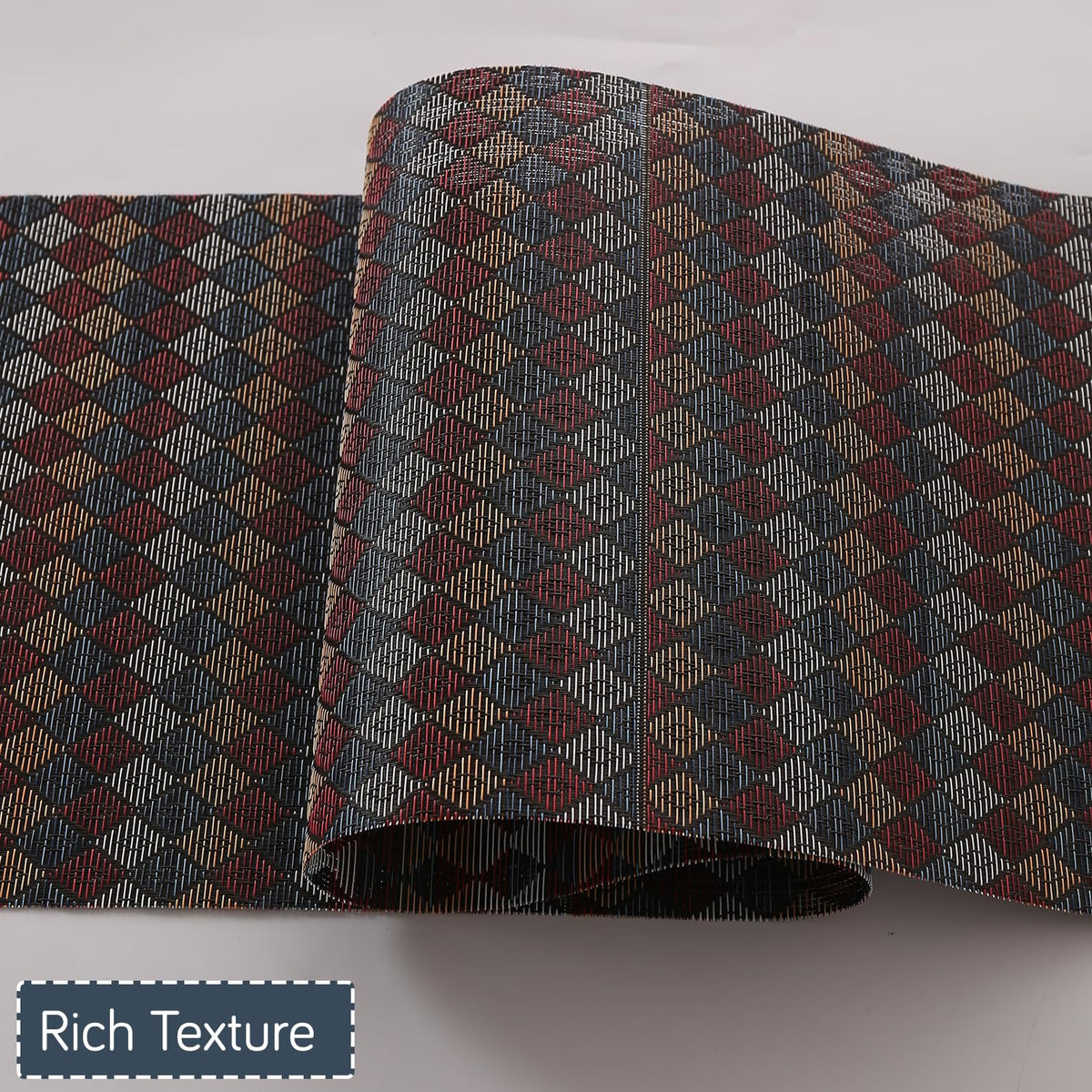RhombusEcho Washable PVC Mats for Dining Table - Royal Maroon