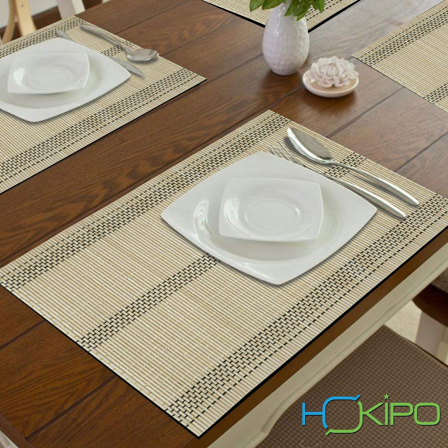 Heat Resistant Bamboo Placemats Set of 6 Dining Table Mats