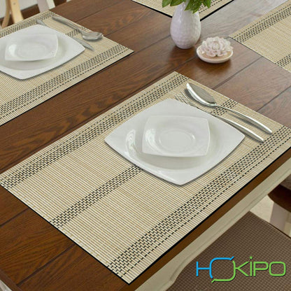 Heat Resistant Bamboo Placemats Set of 6 Dining Table Mats