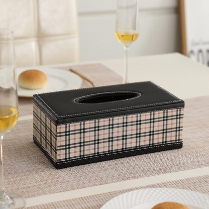 Buy premium beige faux leather tissue paper box