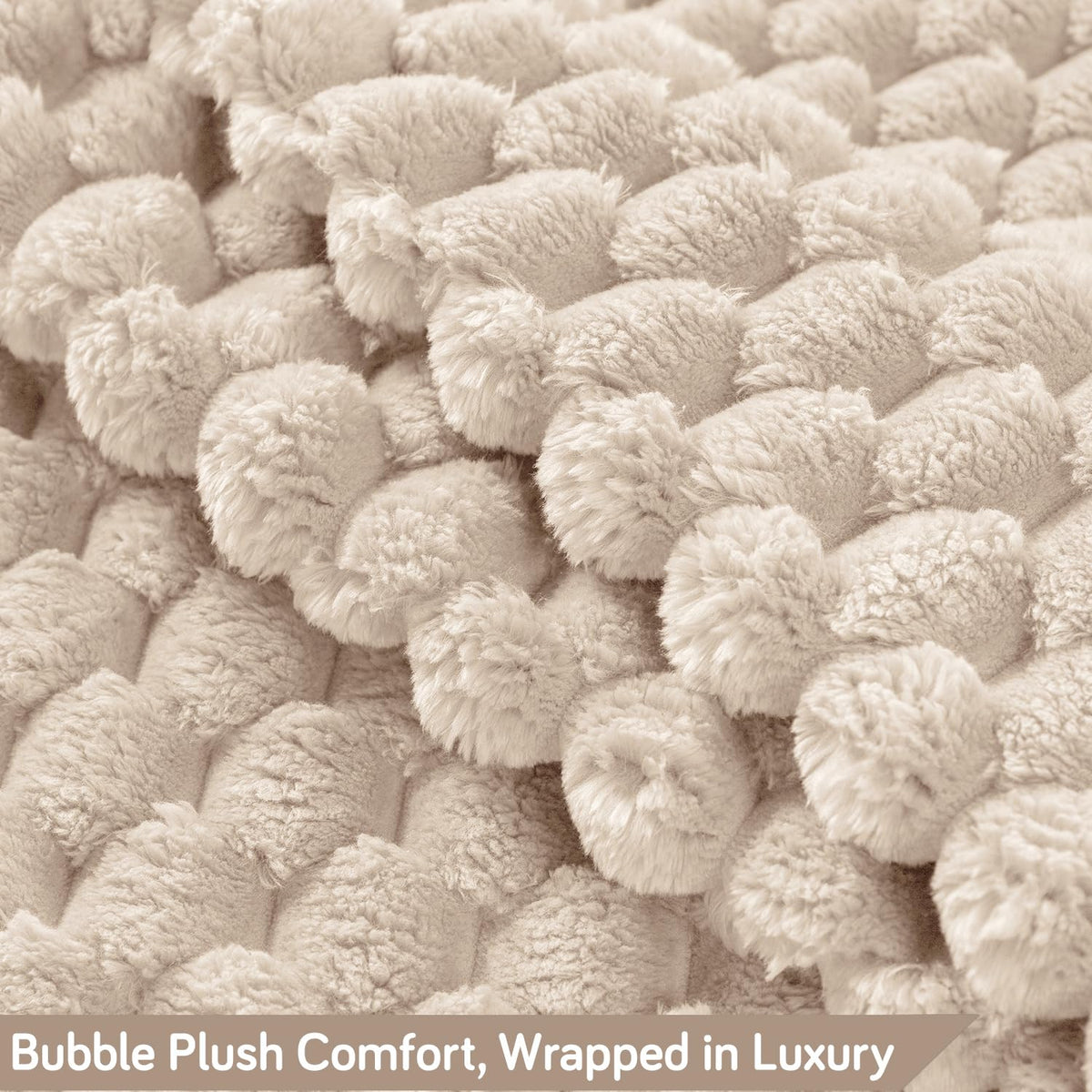 Luxury Rabbit Wool Plush Sofa Throw, Cream