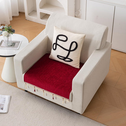 Serenity Tassel Chenille Sofa Cover with Tassel – Crimson Ruby