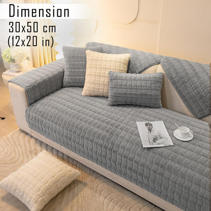 Buy Light Grey colour Zippered Plush Sofa Cushion Covers