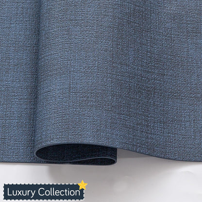 Hibiscus Bloom Washable Leather Mats for Dining Table - Navy Blue