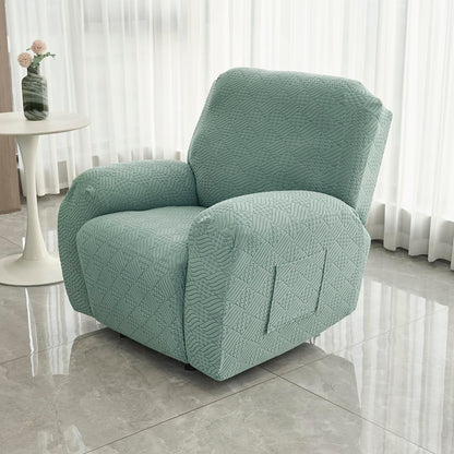 Premium 170 GSM Jacquard Fully Covered Recliner Sofa Cover for 1/2/3 Seaters, Green