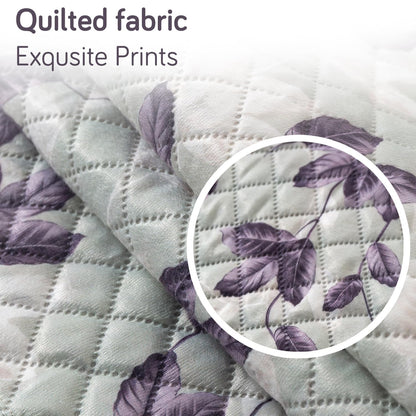 Quilted Sofa Seat Mat for 5-Seater Sofa (3+1+1), Tassel Twigs | Lavender Vine