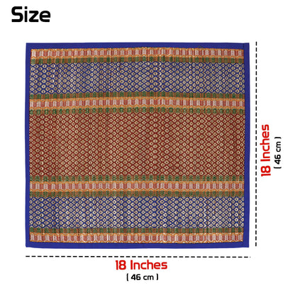 Natural River Grass Handcrafted Pooja Floor Mats/Meditation Prayer Mat/Sittting Mat/Aasan Mat Chatai for Pack of 2/4/6/8, Blue