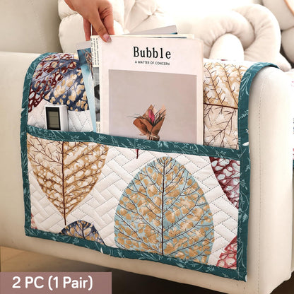 Printed Quilted Sofa Cover Mats, Multicolor Linden Leaf