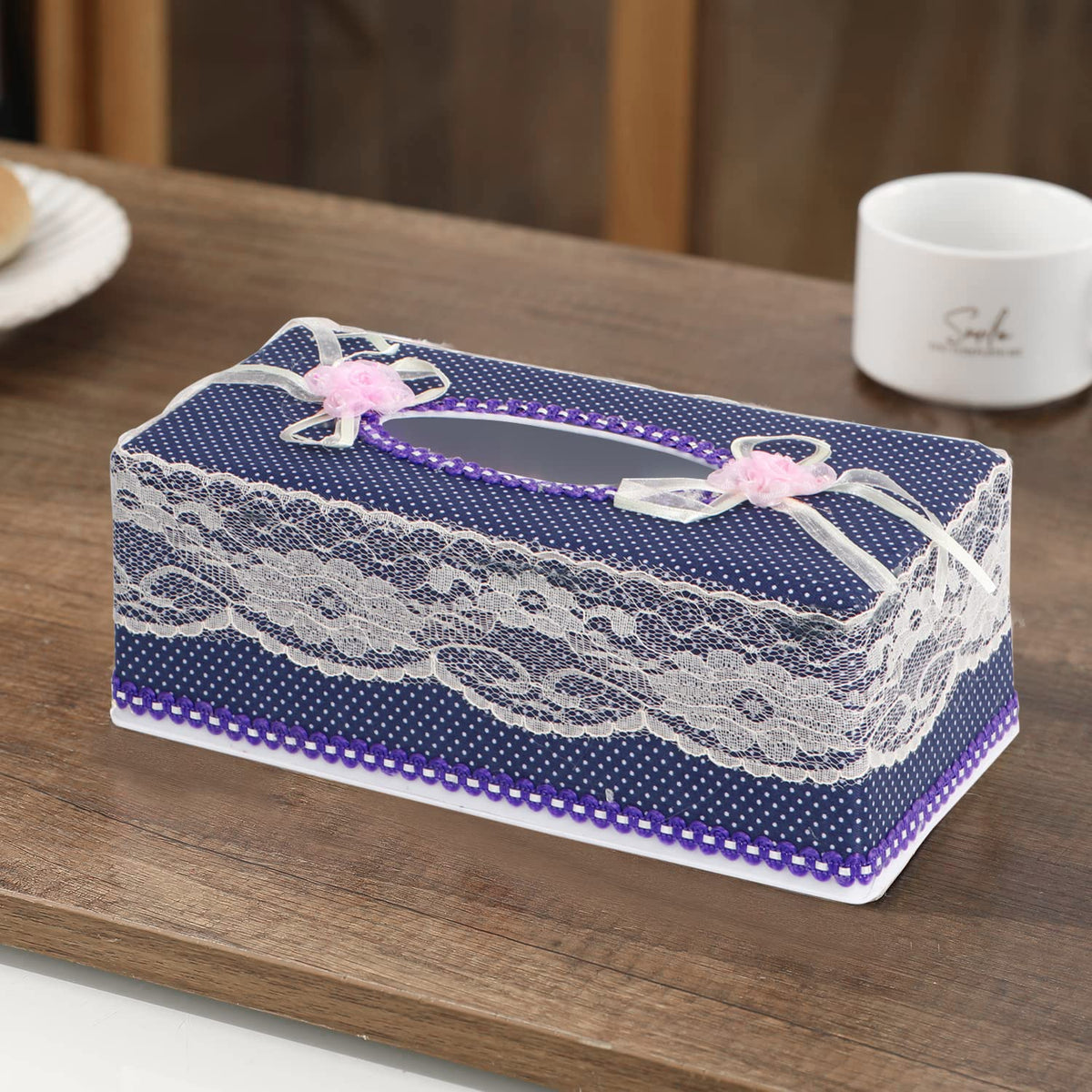 Plastic Tissue Box Holder, Purple