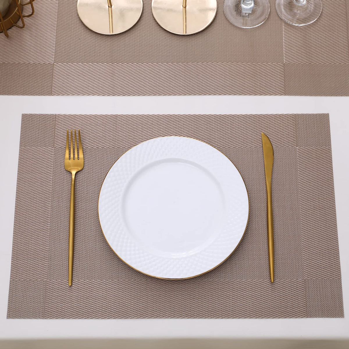 PVC Dining Table Mats, Copper Brown