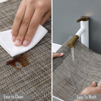 PVC Dining Table Mats, Ash Grey