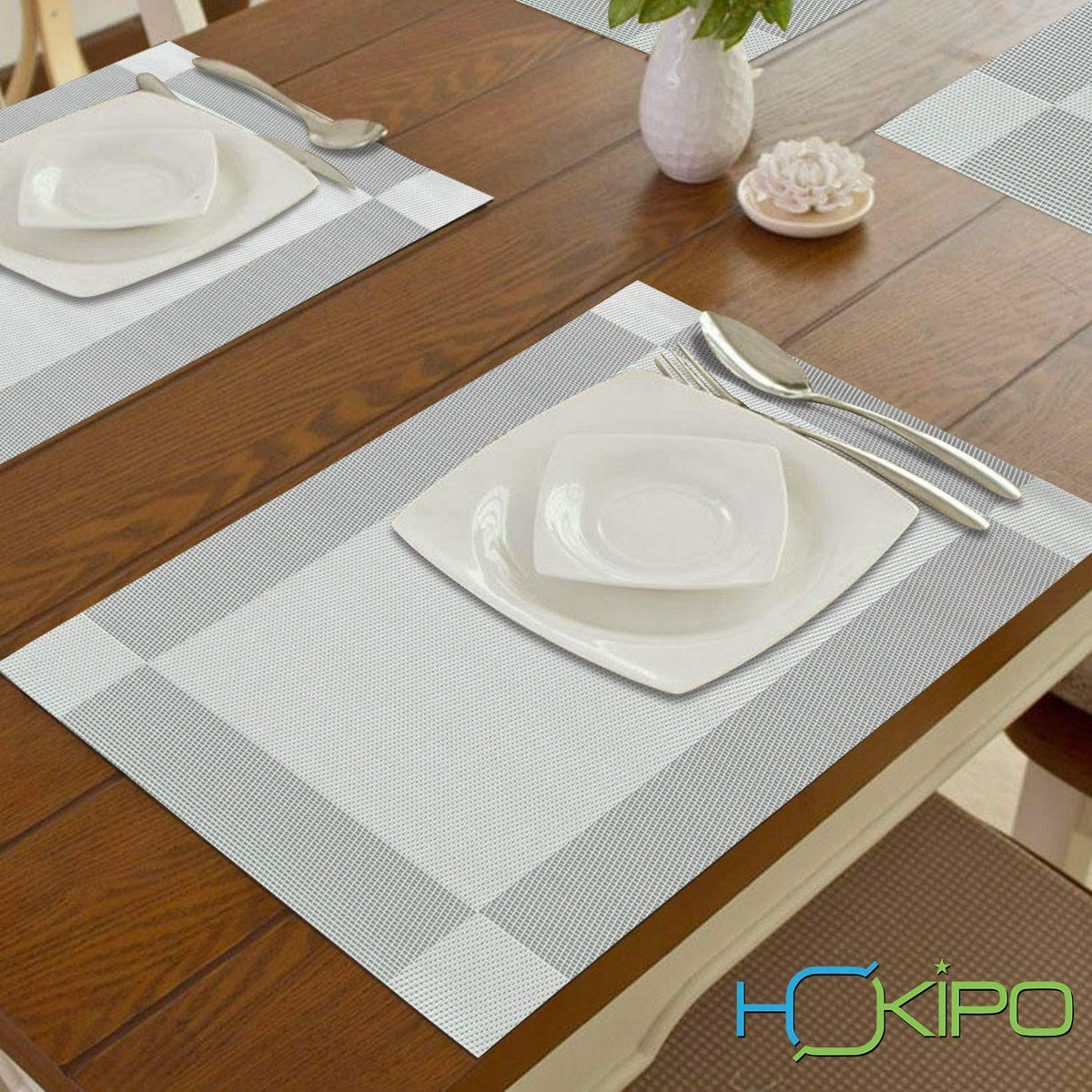 PVC Dining Table Mats, Grey