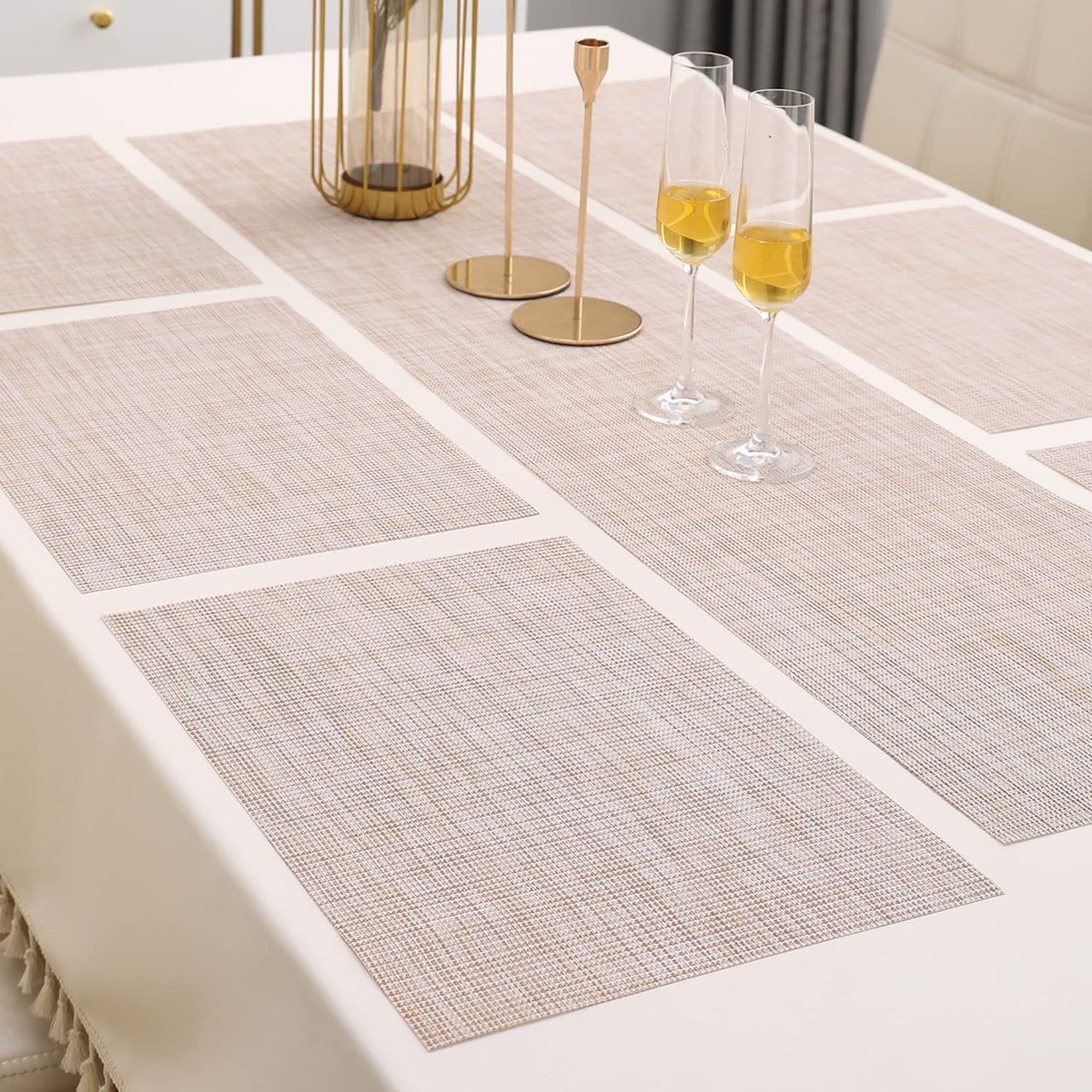 PVC Dining Table Mats, Beige