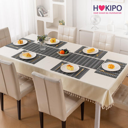 RhombusEcho Washable PVC Mats for Dining Table - Intense Grey