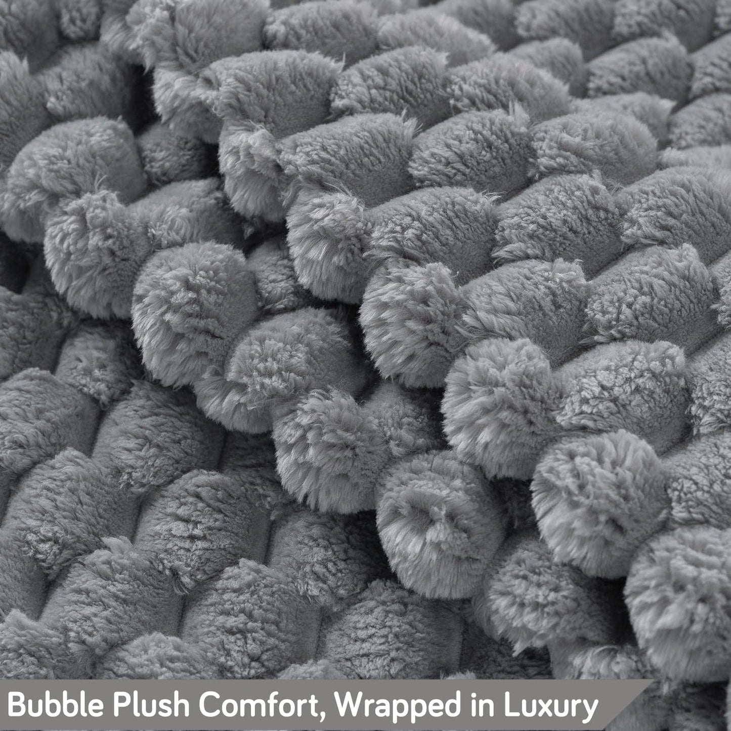 Luxury Rabbit Wool Plush Sofa Throw, Moon Grey