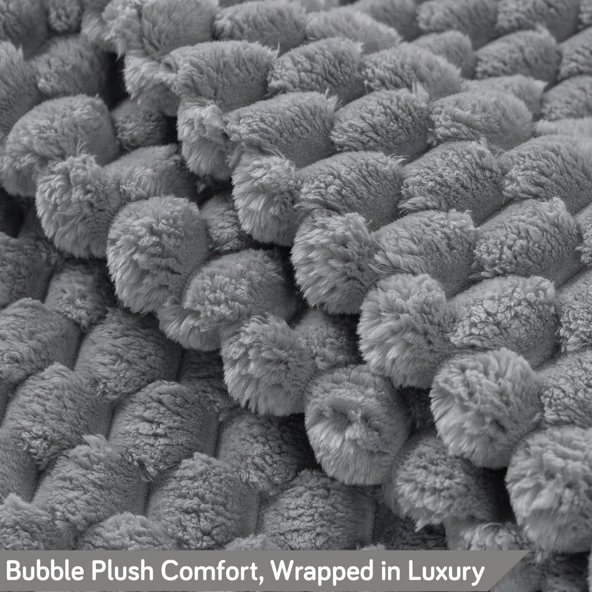 Luxury Rabbit Wool Plush Sofa Throw, Moon Grey