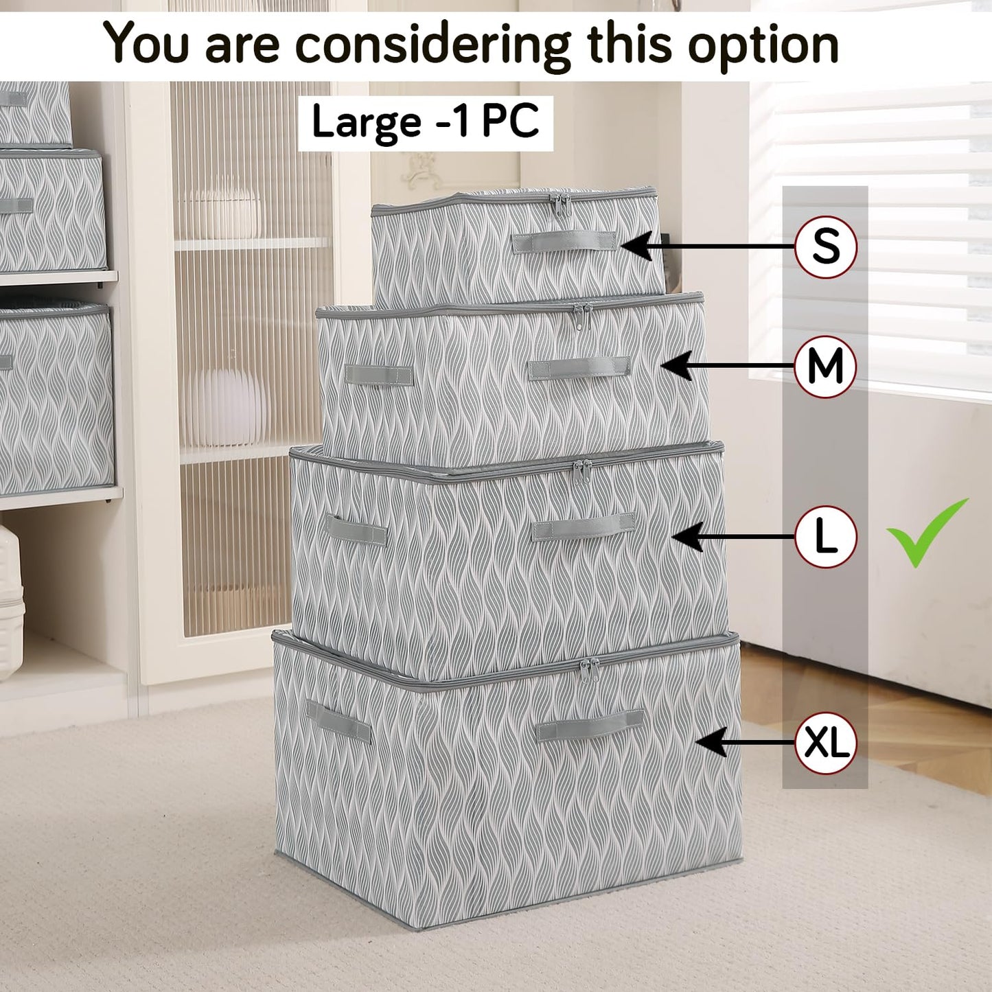 Foldable Clothes Organizer Box | Durable Non-Woven Storage with Zipper & Handle