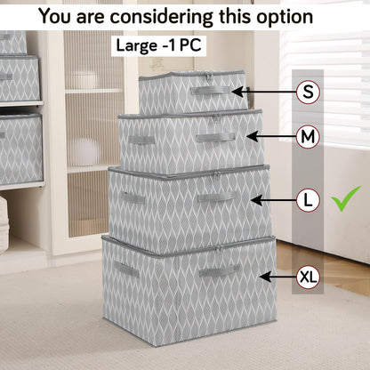 Foldable Clothes Organizer Box | Durable Non-Woven Storage with Zipper & Handle