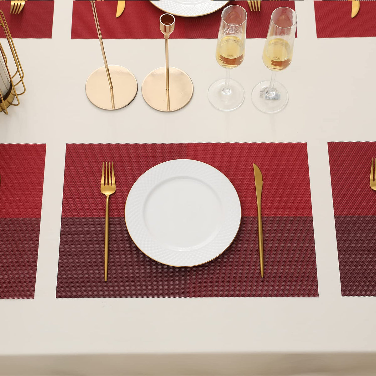 PVC Dining Table Mats, Red