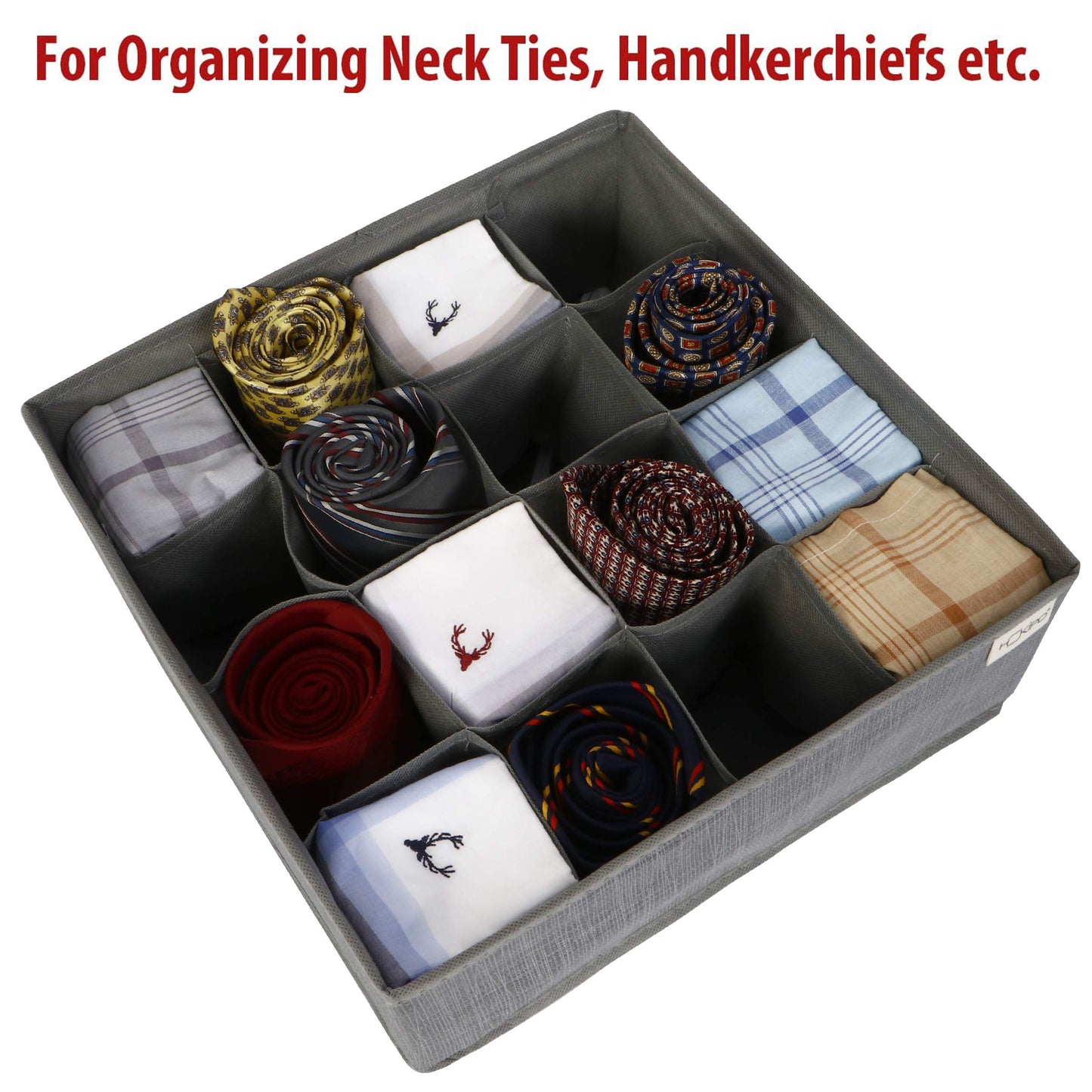 Fabric Wardrobe Organizer For Clothing Undergarments And Socks, Drawer Divider (Grey)