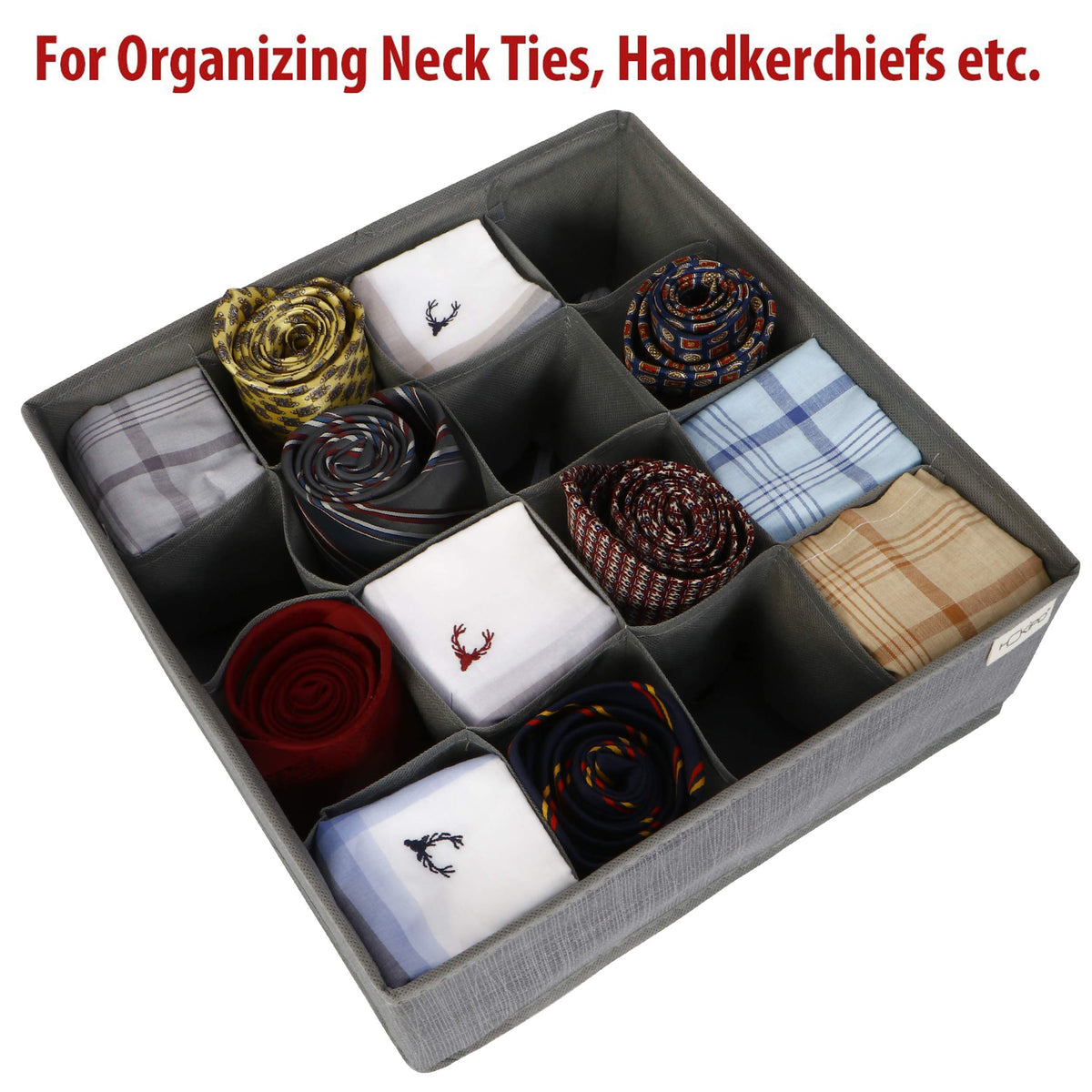 Fabric Wardrobe Organizer For Clothing Undergarments And Socks, Drawer Divider (Grey)