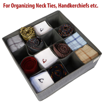 Fabric Wardrobe Organizer For Clothing Undergarments And Socks, Drawer Divider (Grey)