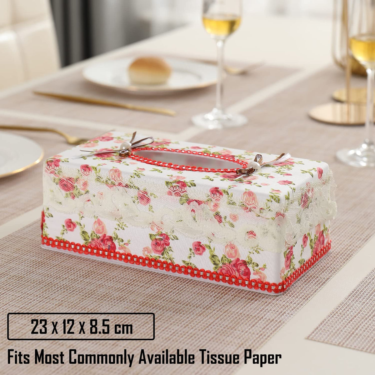 Plastic Tissue Paper Box Holder, Red