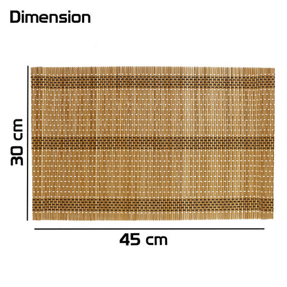 Heat Resistant Bamboo Table Mats Set of 6, 45 x 30cm, Tortilla Brown