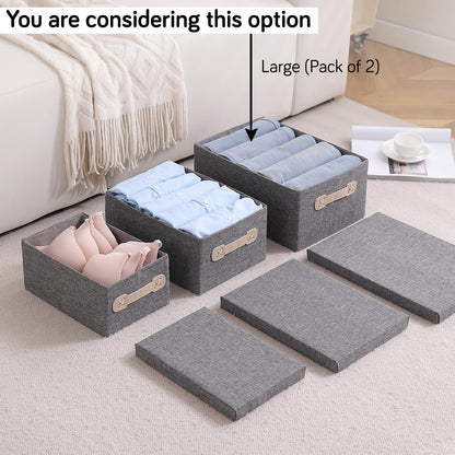 Organisers Storage Box with Lid, Grey, Pack of 1/2