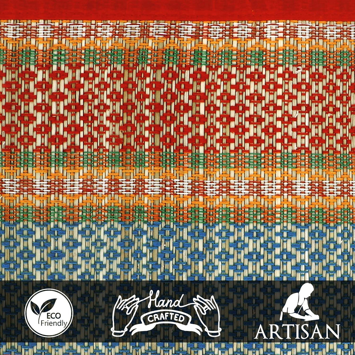 Buy Red Colour Eco-friendly Natural Handcrafted Dining Table Runner | HOKIPO