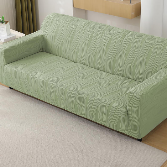 Buy pastel green nestiva series knitting jacquard sofa cover - 3 seater | HOKIPO