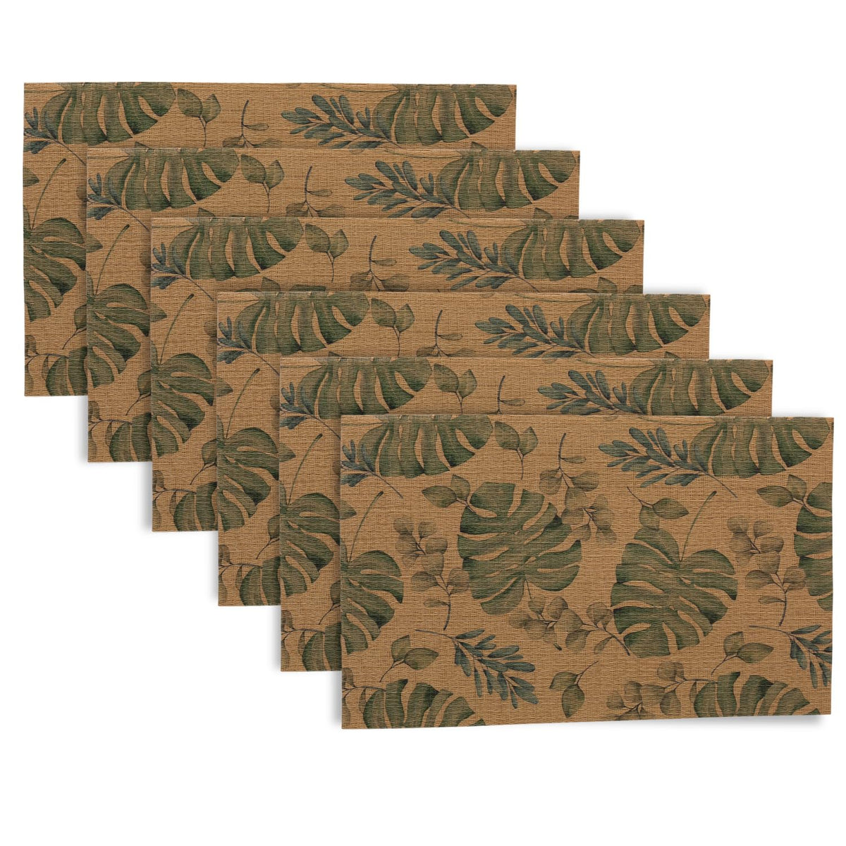 Botanical Tropic PVC Mats for Dining Table - Monstera Leaves