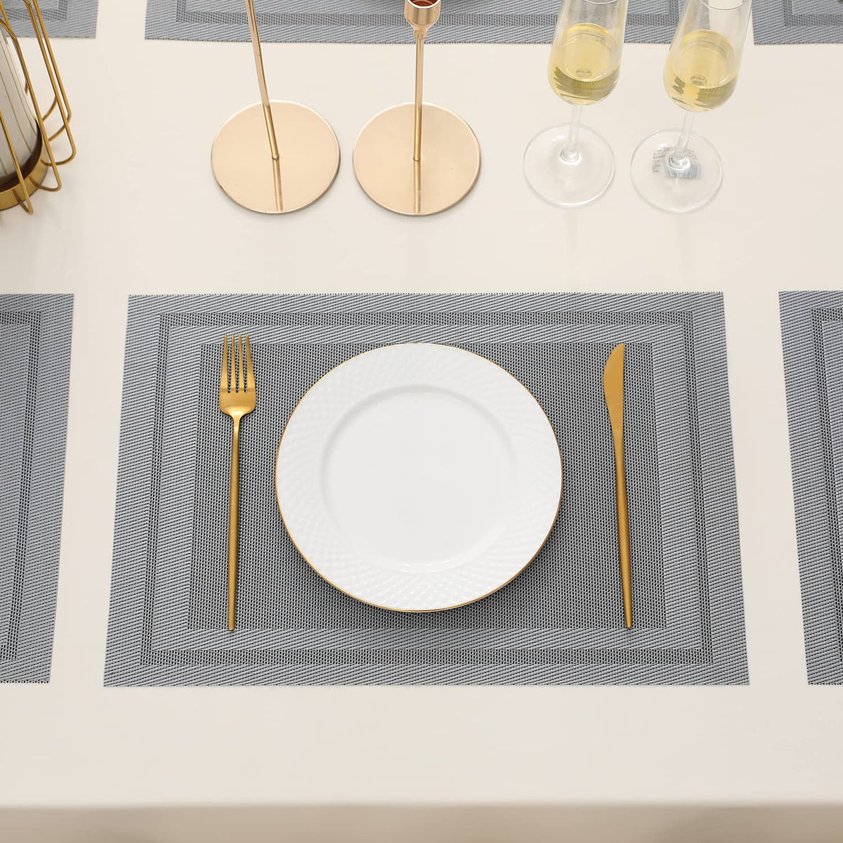PVC Dining Table Mats, Grey
