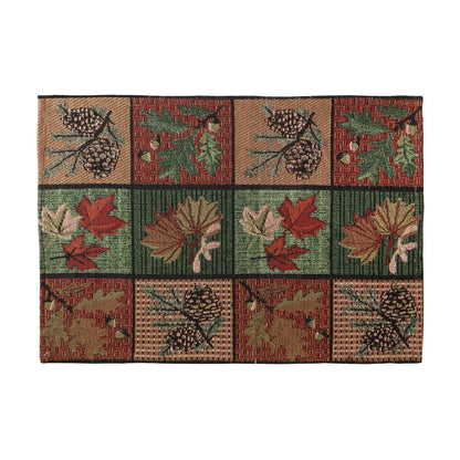 Cotton Jacquard Dining Table Mats, Multicolor Leaf