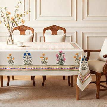 HOKIPO Rectangular 6 Seater Table Cloth, Off White - image 1