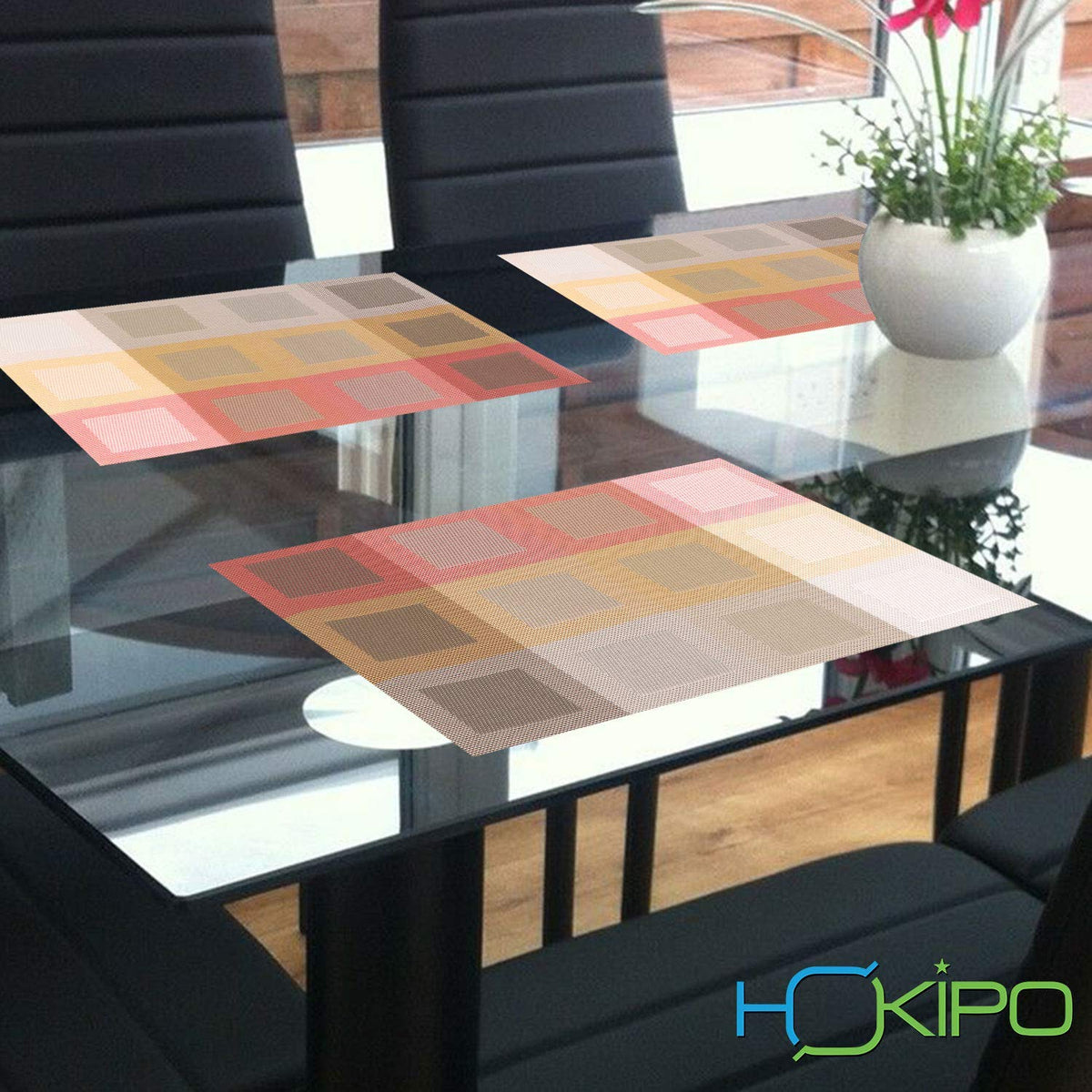 PVC Dining Table Mats, Gradient Red