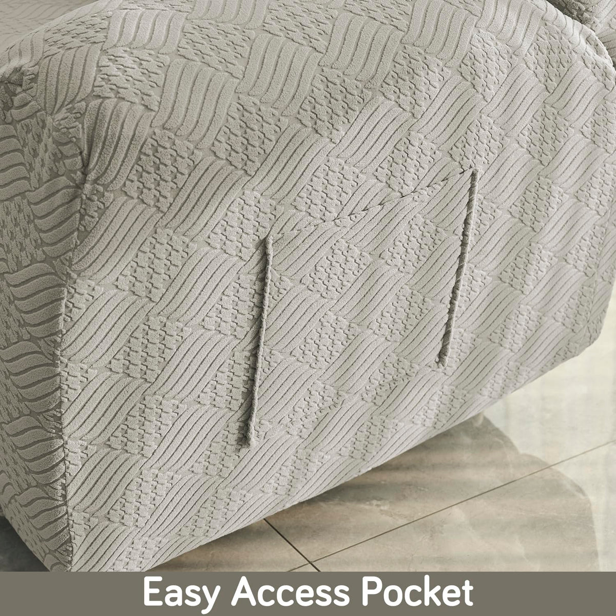 Buy HOKIPO Taupe Brown colour jacquard recliner sofa cover with pocket